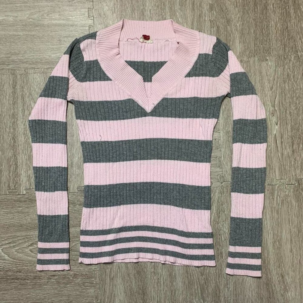 Women's Pink and Grey Jumper